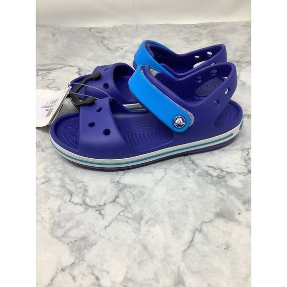 Crocs Kids C13 Blue Navy Crocband Sandals Slip On Summer Comfort Casual OS14-4 - Picture 4 of 8
